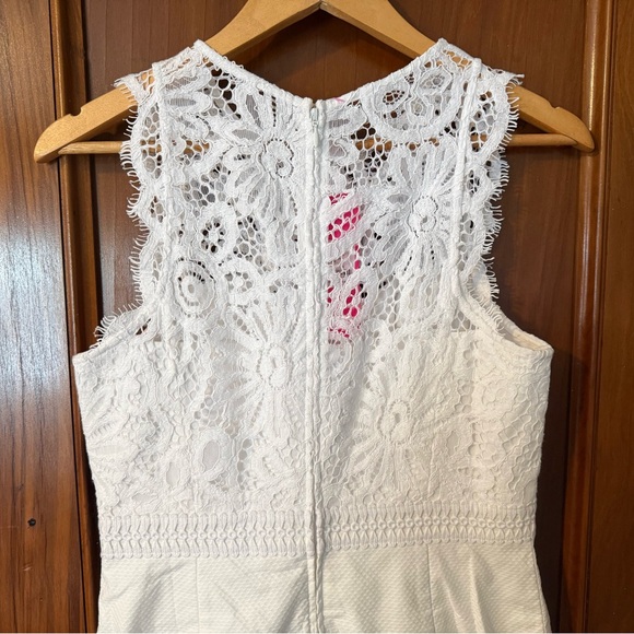Lilly Pulitzer Sharice Resort White Lace Stretch Shift Dress Womens 6 - Picture 4 of 10